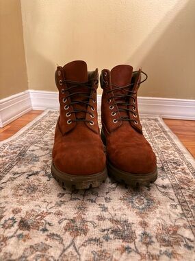 Timberland 15016 6-inch Premium Boots, Brown Leather, Size 9.5.